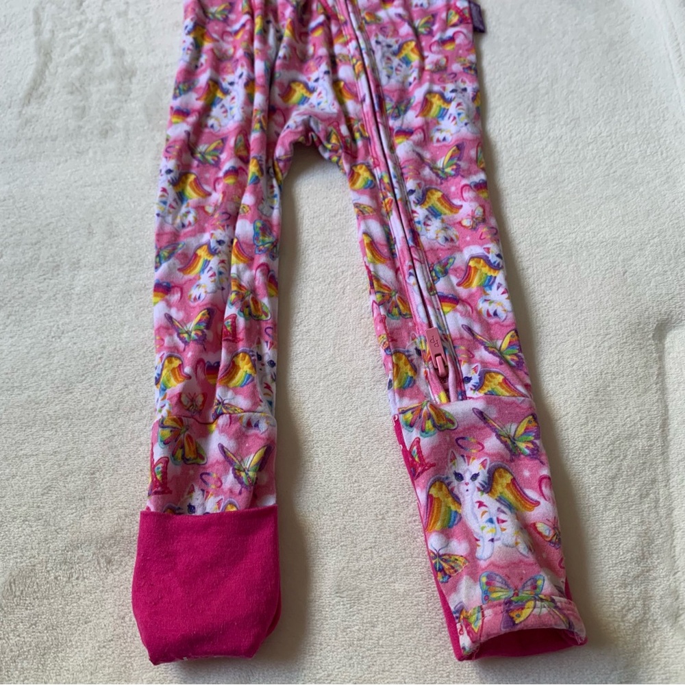 Posh Peanut Pink Lisa Frank Rainbow Zip Sleeper Size 9/12 Months - Picture 6 of 9